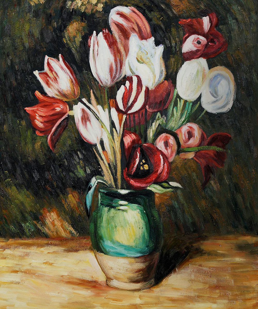 Tulips in a Vase by Pierre Auguste Renoir